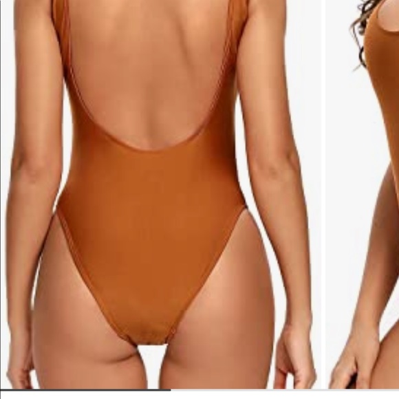 80s/90s Inspired High Cut Low Back One Piece - Picture 2 of 3